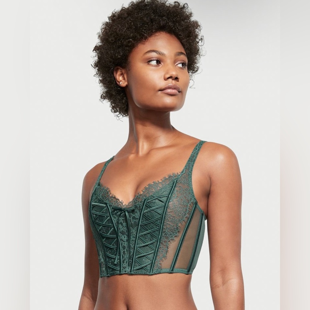 Victoria Secret Unlined Lace-Up Corset Top